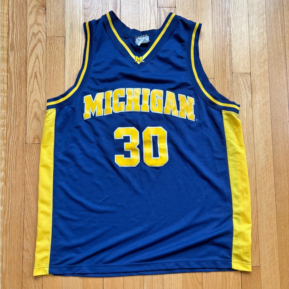 Vintage Michigan Wolverines Foot Locker Men’s Basketball Jersey XL Blue Yellow